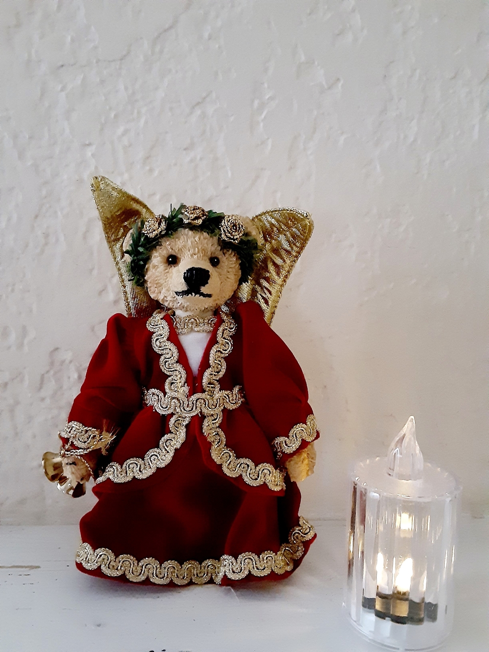 Vintage Victorian Christmas Angel Bear  Figurine Doll